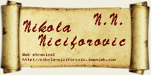 Nikola Nićiforović vizit kartica